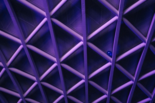 Image white and blue ceiling with white ceiling