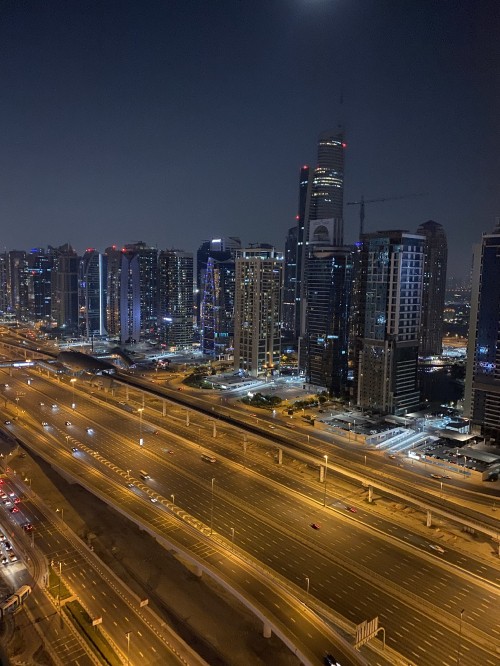 Image dubai, night, road, city, urban area