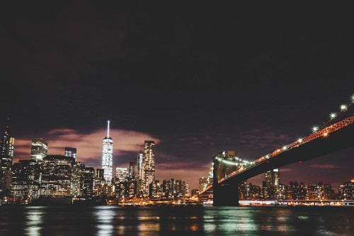 Image city skyline during night time