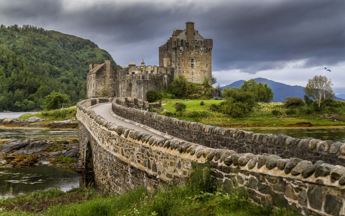 Eilean Donan Castle, castle, Loch Duich, ruins, fortification