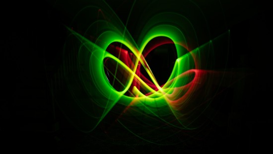 Image green and red light digital wallpaper
